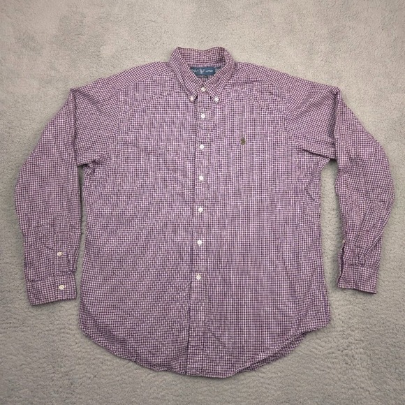 Ralph Lauren Other - Ralph Lauren Button Down Shirt Men XL Purple Micro Plaid Classic Fit Long Sleeve